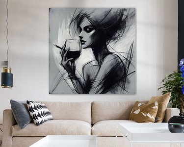 Voorbeeld van het werk in een kamer
