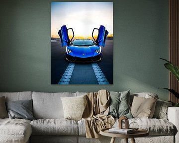 Lamborghini Aventador Blue Sunset