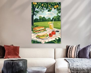 Zomerpicknick onder citroenbomen