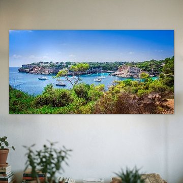 Mallorca bay with boats