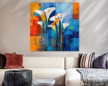 Bloemen schilderij | Witte Lelies van I ❤ Bloemen