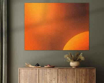 Oranje Bruin | Grote Oranje Cirkel op Bruin van Modern Collection