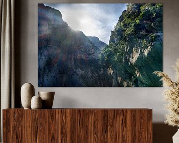 Die ersten Sonnenstrahlen in der Verdon Schlucht von Flatfield