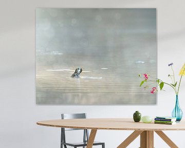 Grèbe à Biesbosch sur Liliane Jaspers