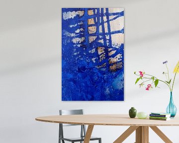 Urban Echo - Peinture abstraite en bleu et marron sur Ela Szczepaniak