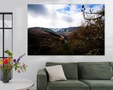 Herfst Rivierdal Onder Dramatische Lucht van DiJa Photography