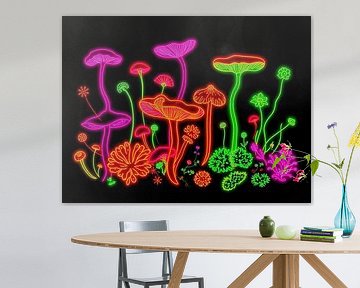 Mondbeschienene Gelassenheit: Ein mystischer Waldbach in goldenen Farben der Dämmerung getaucht von Artistic