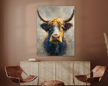 Expressieve Hooglander van But First Framing