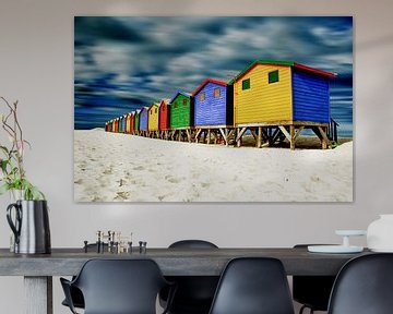 Cape Town colourful beach huts by Heleen van de Ven