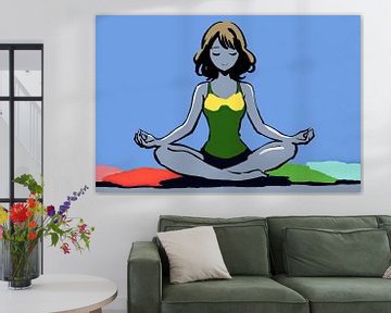 Vrouw Meditatie | Serene Woman Meditating van OMG Art