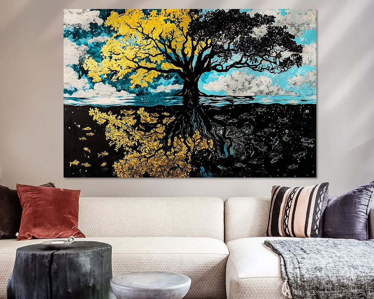 Voorbeeld van het werk in een kamer