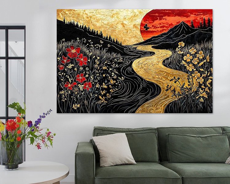 Voorbeeld van het werk in een kamer