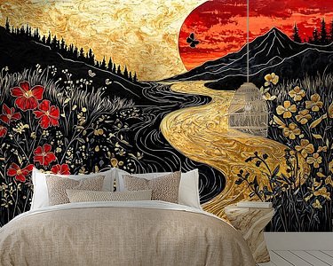 Voorbeeld van het werk in een kamer