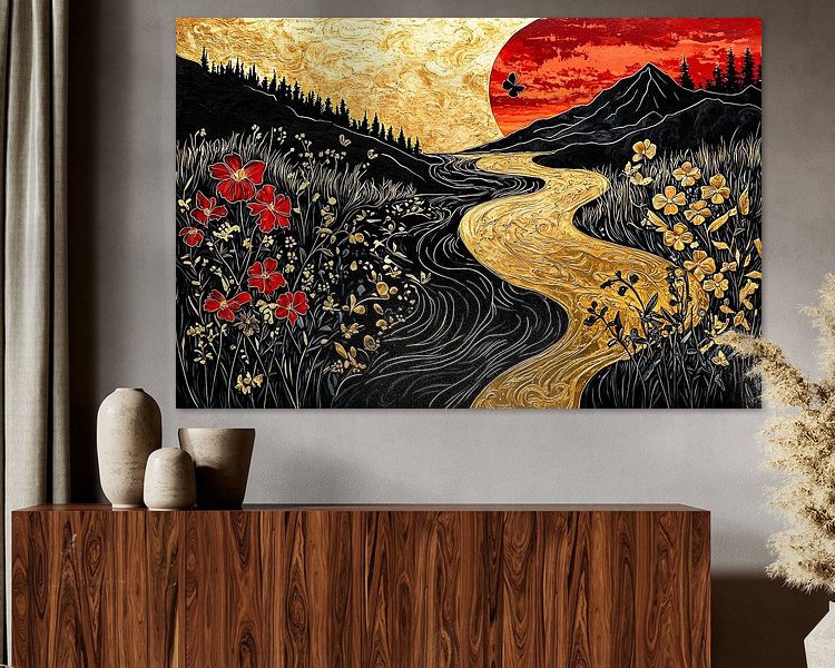 Voorbeeld van het werk in een kamer