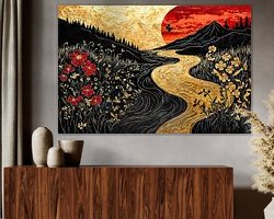 Voorbeeld van het werk in een kamer