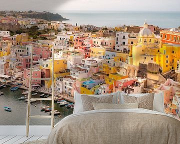 Marina di Corricella, colourful port of Procida, Naples, Italy