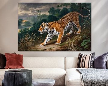 Tropische Landschaft mit Tiger
