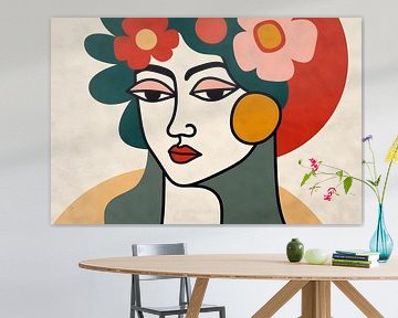 Portrait avec des fleurs de rêve sur Mad Dog Art