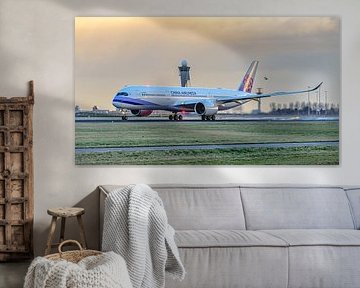 Take-off China Airlines Airbus A350 passenger jet. by Jaap van den Berg