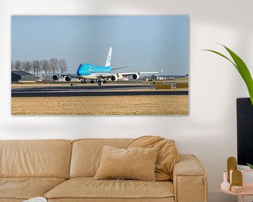 Taxiënde KLM Boeing 747-400M combi. van Jaap van den Berg