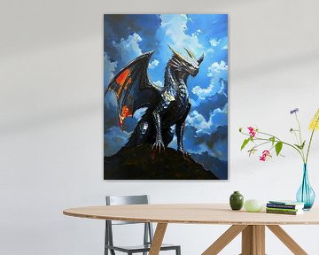 Gepanzerter Drache – Porträtmalerei Stil