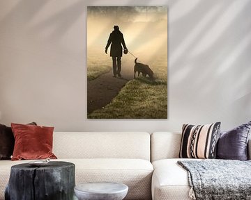 Walking the dog in the fog by Anges van der Logt