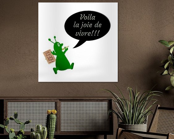 Voorbeeld van het werk in een kamer