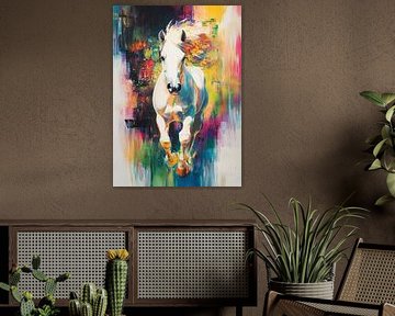 Summer White Horse by Abstract Painting
