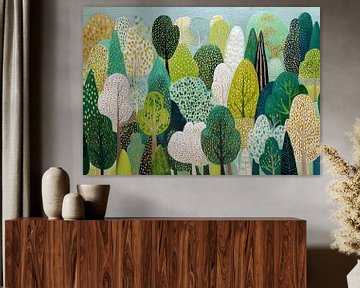 Bomen Bos | Forest of Vibrant Patterns van I ❤ Bloemen