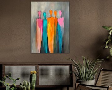 Abstracte Mensen Groep van Kunst Kriebels