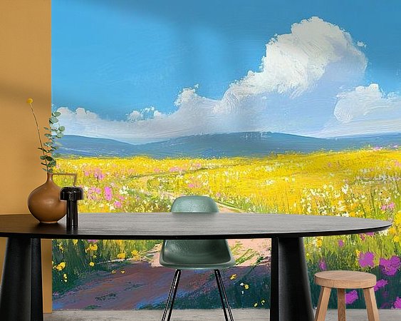 Voorbeeld van het werk in een kamer