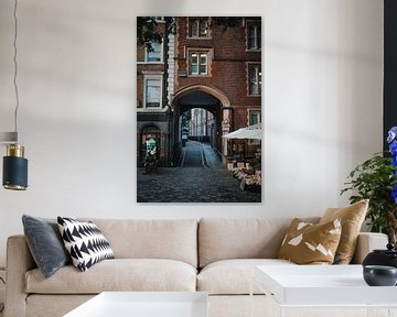 Straatje met bloemenstal in Londen van Erwin van Kester