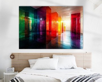 Colourful abstract shapes in space by Art & Soul Creations