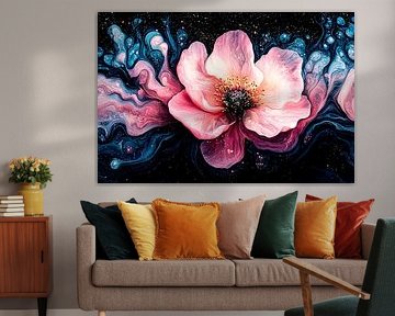 Rosa Blume im abstrakten Raum von Imperial Art House