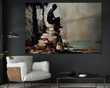 Mann mit abstrakter Landschaft von Imperial Art House