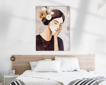 Dreamy Woman with Flowers in Hair