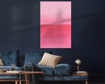 blassrosa Aquarell mit horizontaler Linie
