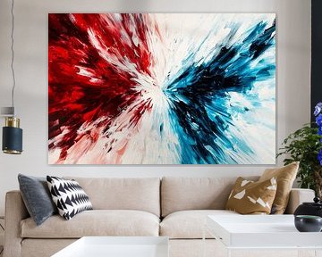 Powerful explosion of red and blue by Art & Soul Creations