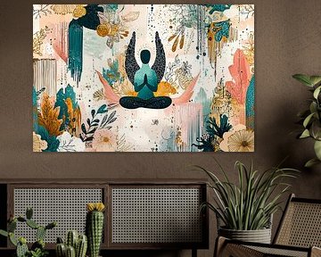 Angel in flowers and abstract colours by Imperial Art House