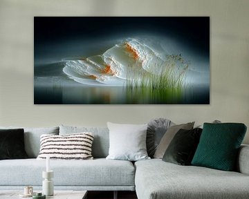 White Dream in the Reeds | Abstract dune landscape by Karina Brouwer