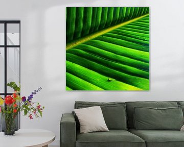 Abstract leaf in bright green by Heleen van de Ven
