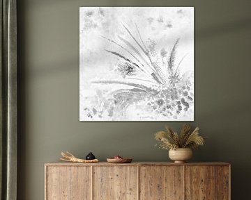 EH PAINTING ART 1993** #0512 Water plants1 Black and white by Willem Hartgers