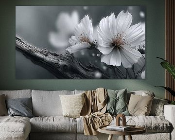 driftwood with flowers by Gelissen Artworks