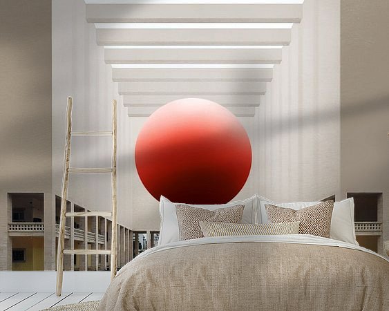 Voorbeeld van het werk in een kamer