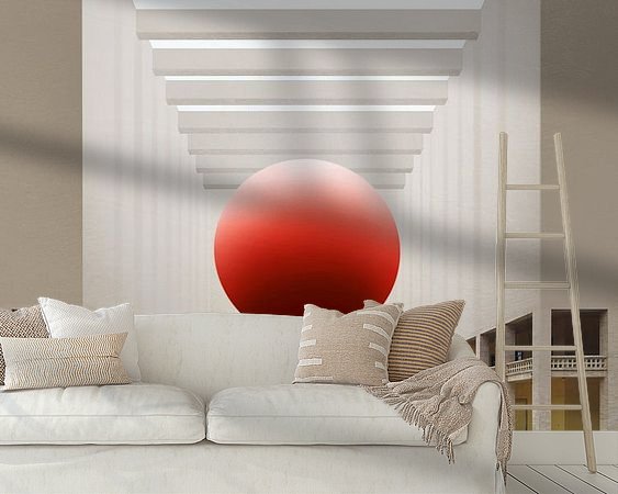 Voorbeeld van het werk in een kamer