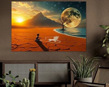 Dreamscape with Child and Moon