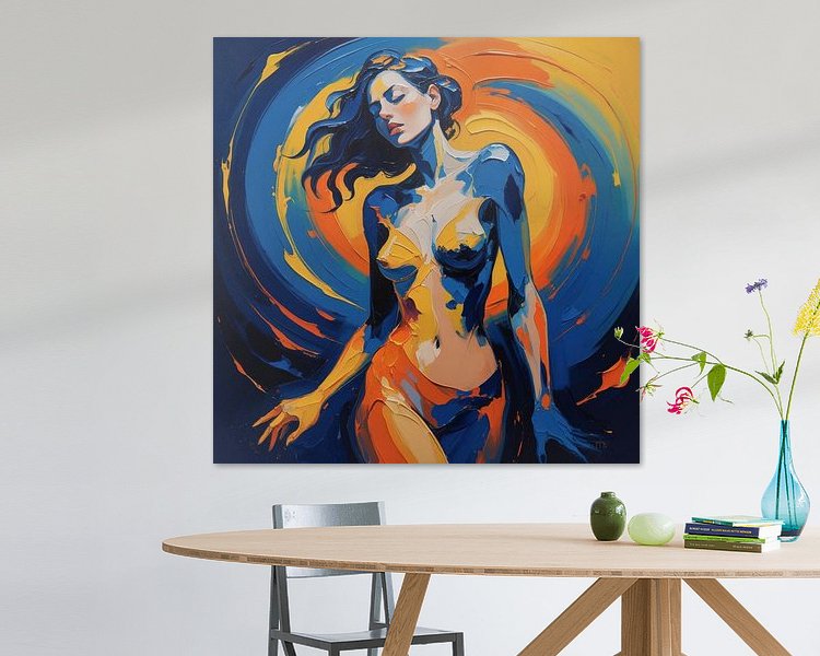 Voorbeeld van het werk in een kamer