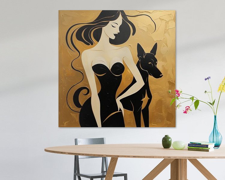 Voorbeeld van het werk in een kamer