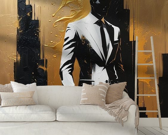 Voorbeeld van het werk in een kamer