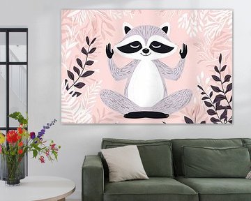 Meditierender Waschbär Wanddekoration von Art & Soul Creations